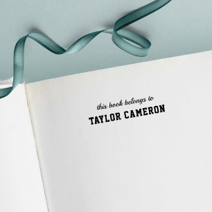 Carimbo Auto Entintado Estilo de Variedade de Script e Serif Este Livro P