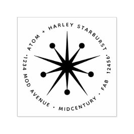 Carimbo Auto Entintado Estrela de Impulso Atômico Moderno do Século Médio