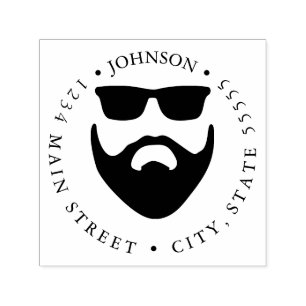Carimbo Auto Entintado Etiqueta de devolução de barba e óculos de sol