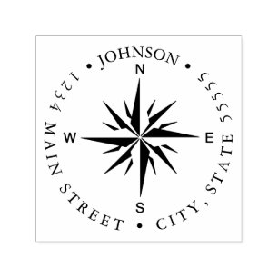 Carimbo Auto Entintado Etiqueta de devolução do Vintage Compass Rosa Ex