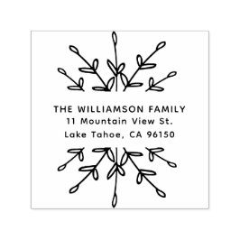 Carimbo Auto Entintado Etiqueta de Endereço de Retorno Elegante com Ramif