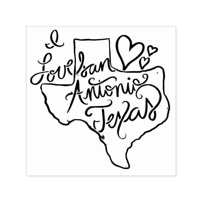 Carimbo Auto Entintado Eu amo San Antonio Texas (Design)