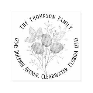 Carimbo Auto Entintado Euacalyptus Modern Classe Simples Endereço de Reto