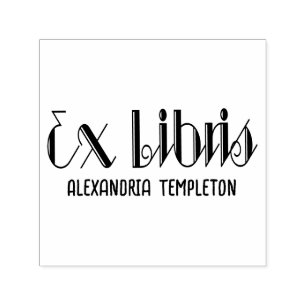Carimbo Auto Entintado Ex Libris Art Deco Antigo Texto #4 Biblioteca Livr