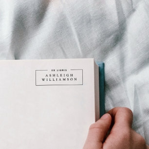 Carimbo Auto Entintado Ex Libris Clássico Elegante com Nome Personalizado