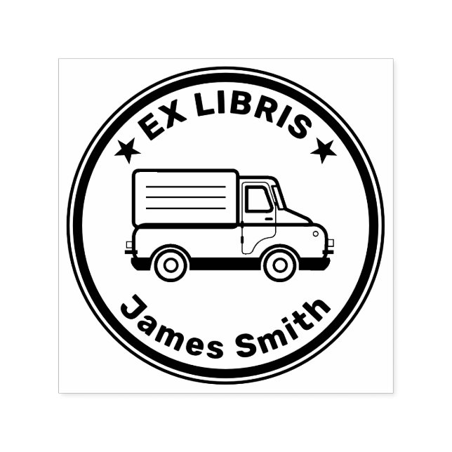 Carimbo Auto Entintado Ex-Libris com carro (Design)