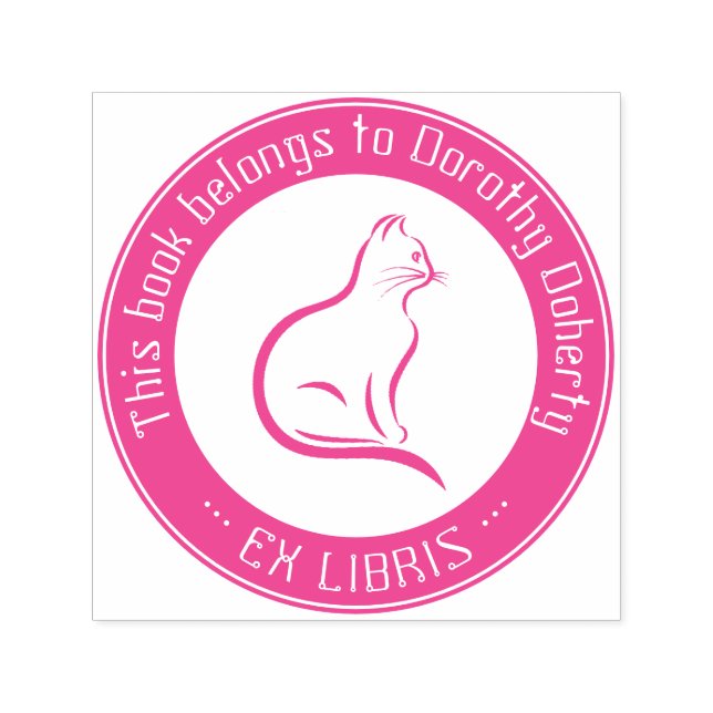 Carimbo Auto Entintado Ex Libris | Cute Cat Self-inking Stamp (Design)