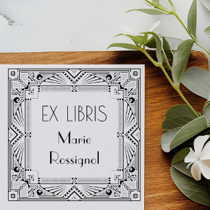 Carimbo Auto Entintado Ex Libris de Nome Pessoal Tipo Art Déco Francês Ch