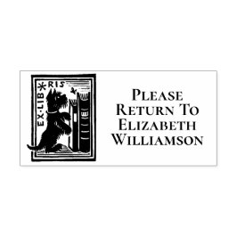 Carimbo Auto Entintado Ex Libris Dog Livro Biblioteca de Livros