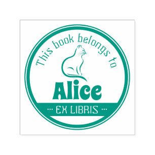 Carimbo Auto Entintado Ex-Libris   Gato cúmulo