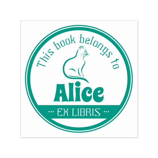 Carimbo Auto Entintado Ex-Libris | Gato cúmulo (Design)