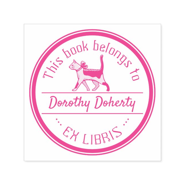 Carimbo Auto Entintado Ex-Libris | Gato cúmulo (Design)