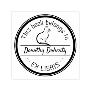 Carimbo Auto Entintado Ex-Libris   Gato cúmulo