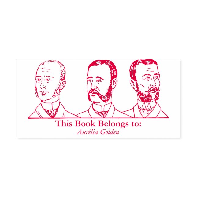 Carimbo Auto Entintado Ex Libris - Três Homens v4 (Design)