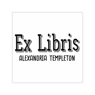 Carimbo Auto Entintado Ex Libris Vintage Typografia Texto #5 Biblioteca L