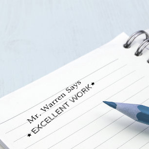 Carimbo Auto Entintado Excelente Trabalho   Professores personalizados