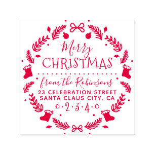 Carimbo Auto Entintado Existências de Natal Nome e Endereço de Devolução