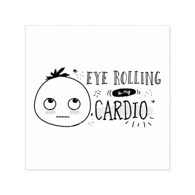 Carimbo Auto Entintado Eye Rolling é o meu Cardio O Memória das Woolies (Design)