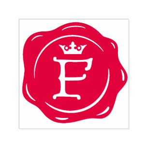 Carimbo Auto Entintado F - Antiga cera - Letra inicial gótica de foca de 