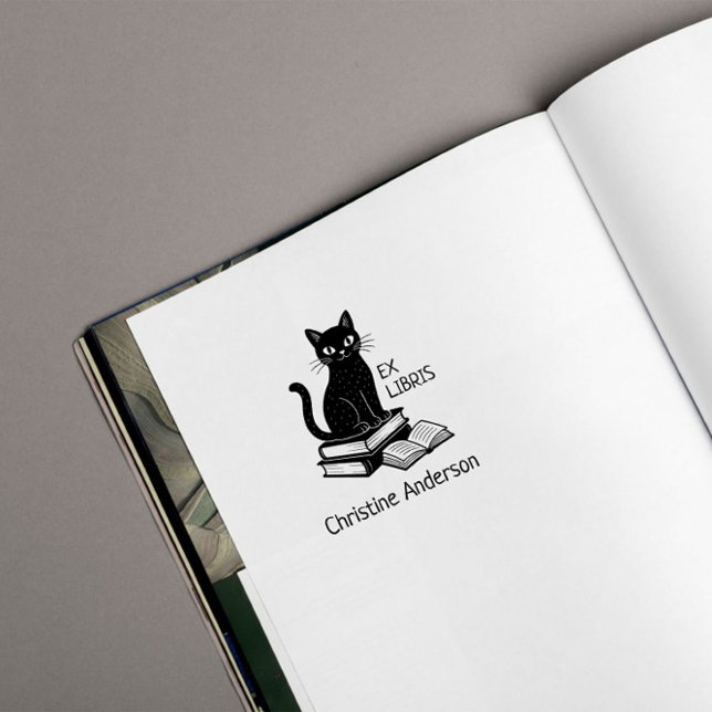 Carimbo Auto Entintado Faça o seu | Gato Cinto | Da Biblioteca De (Criador carregado)