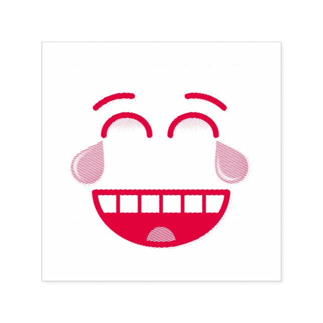 Carimbo Auto Entintado Face com lágrimas de alegria (Design)