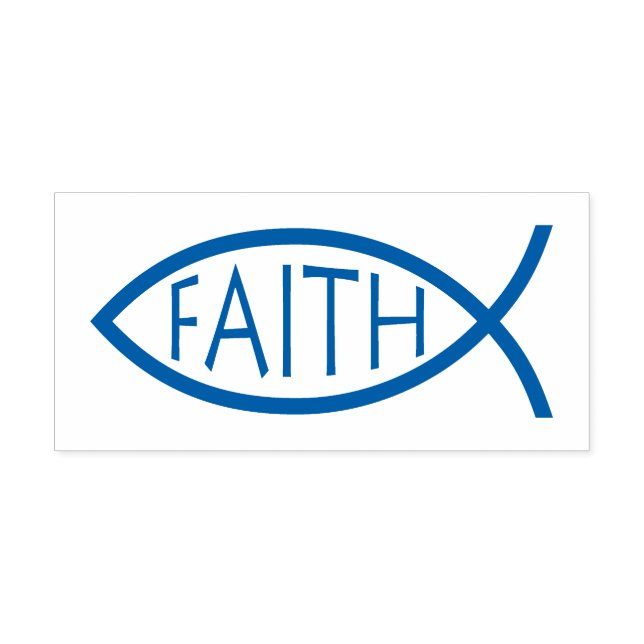 Carimbo Auto Entintado FAITH Ichthus | Símbolo de peixe cristão (Design)