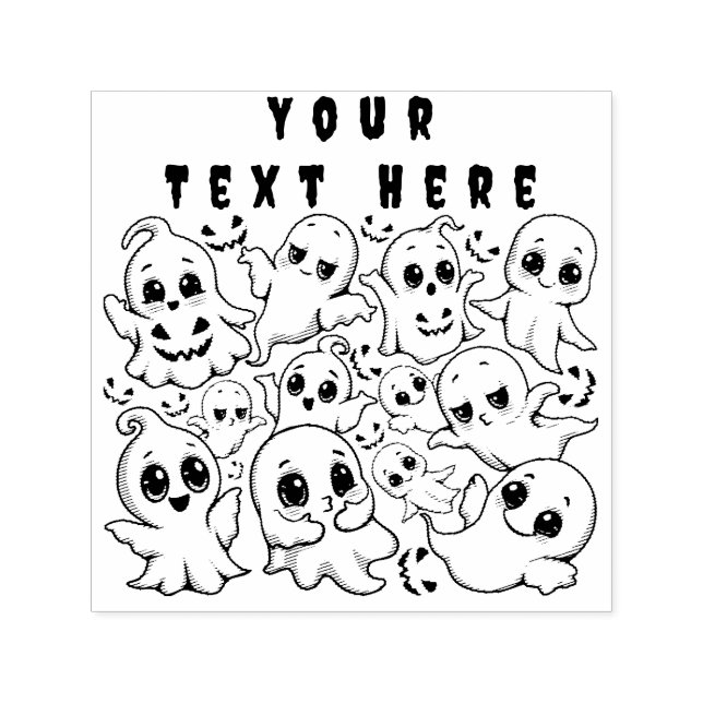 Carimbo Auto Entintado Fantasmas do Bebê assustam o bom humor do Dia das  (Design)