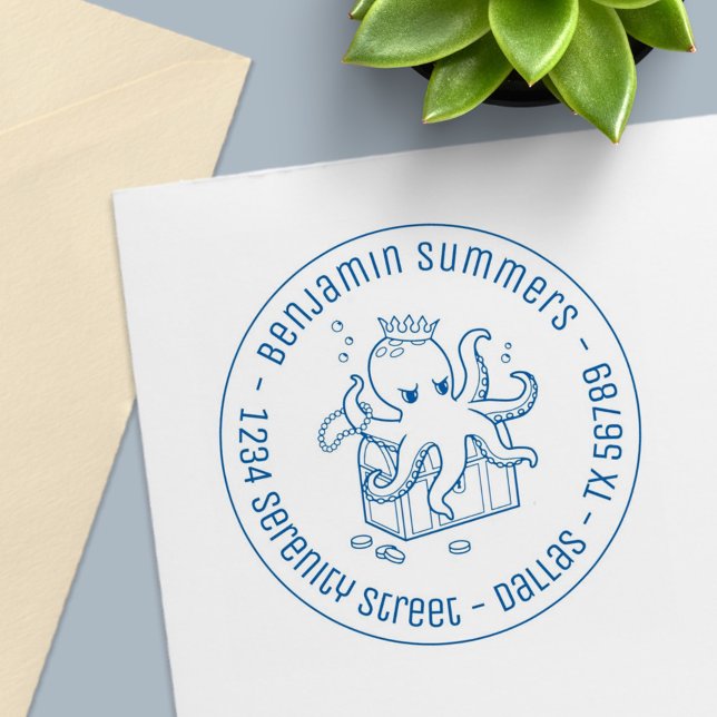 Carimbo Auto Entintado Fearsome Octopus Guardando Endereço do Tesouro (Criador carregado)