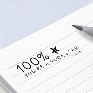 Carimbo Auto Entintado Feedback Positivo 100% Você É Um Professor Estrela