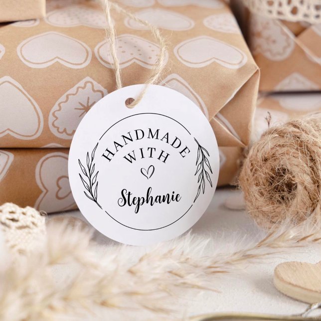 Carimbo Auto Entintado Feita à mão botânica, feita à mão, com anel de amo (Criador carregado)