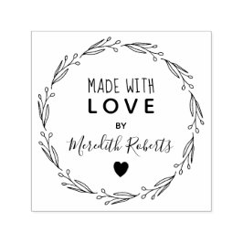 Carimbo Auto Entintado Feita Com Amor, Ferida Botânica Personalizada