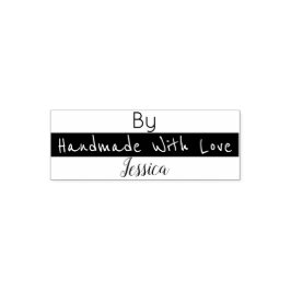 Carimbo Auto Entintado Feita Com Amor Por [Seu Nome]