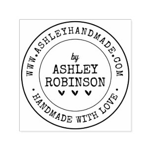 Carimbo Auto Entintado Feito à Mão Com Amor