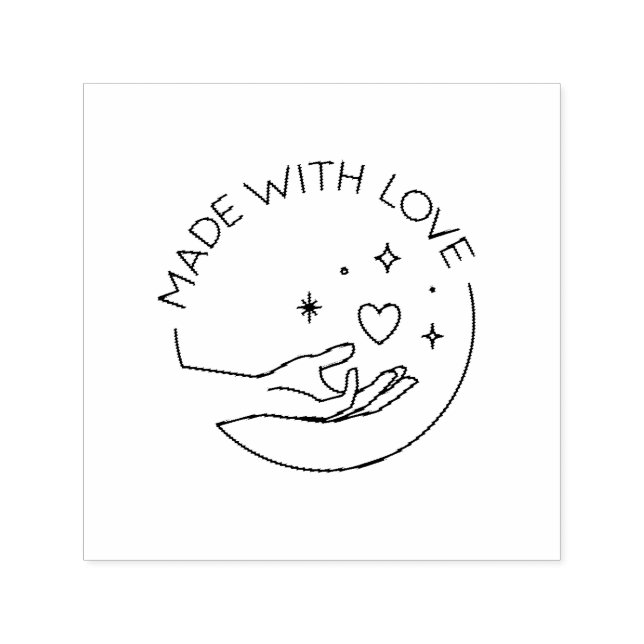 Carimbo Auto Entintado Feito com amor (Design)