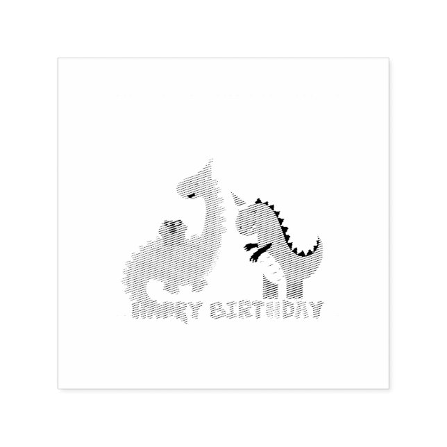 Carimbo Auto Entintado Feliz Aniversário saurus (Design)