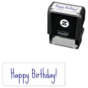 Carimbo Auto Entintado Feliz Aniversário! Texto em Estilo de Letra à Mão