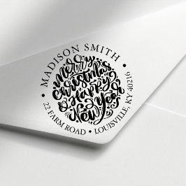 Carimbo Auto Entintado Feliz ano novo Feliz Natal Endereço de Devolução