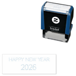 Carimbo Auto Entintado Feliz Ano Novo Texto Personalizado Moderno