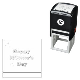 Carimbo Auto Entintado Feliz dia das mães. Grafia simples em ouro