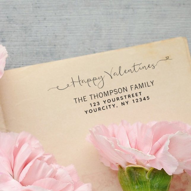 Carimbo Auto Entintado Feliz Dia dos Namorados Caligrafia Endereço de Dev (Criador carregado)