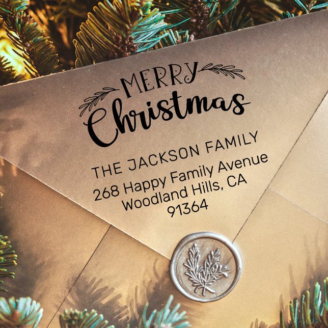 Carimbo Auto Entintado Feliz endereço de volta de Natal (Criador carregado)