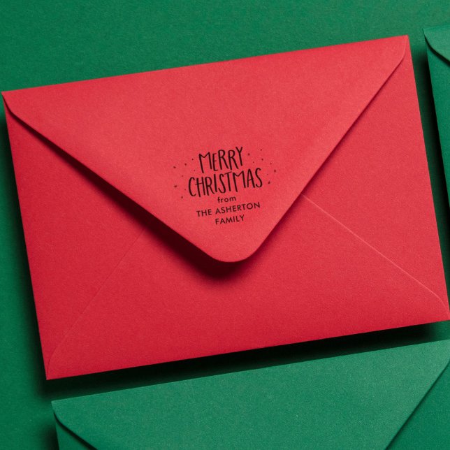 Carimbo Auto Entintado Feliz Natal, belos pontos, estrelas de férias (Criador carregado)