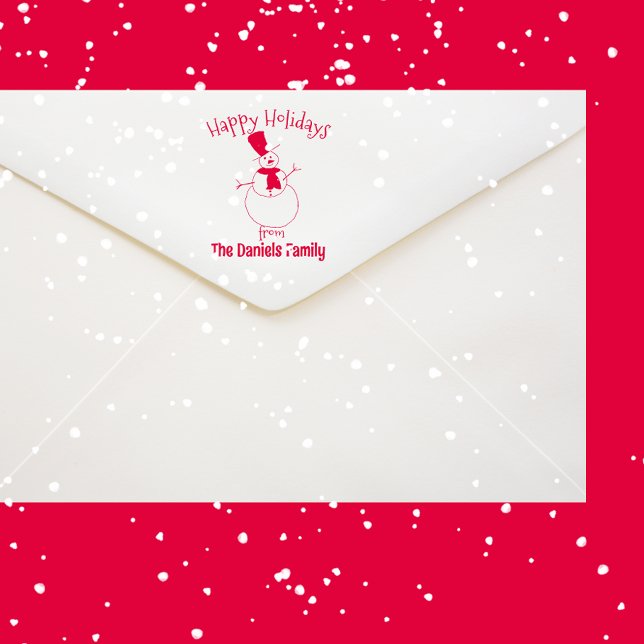 Carimbo Auto Entintado Feliz Natal do Snowman (Criador carregado)