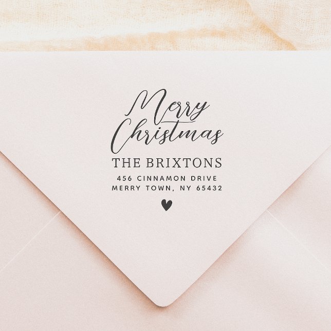 Carimbo Auto Entintado Feliz Natal e Cardíaco Endereço de Regresso da Fam (Criador carregado)