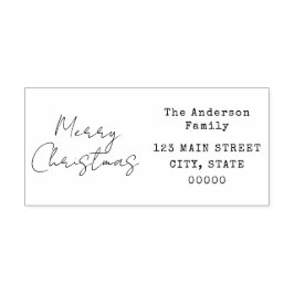 Carimbo Auto Entintado Feliz Natal Mínimo Escrito Manuscrito