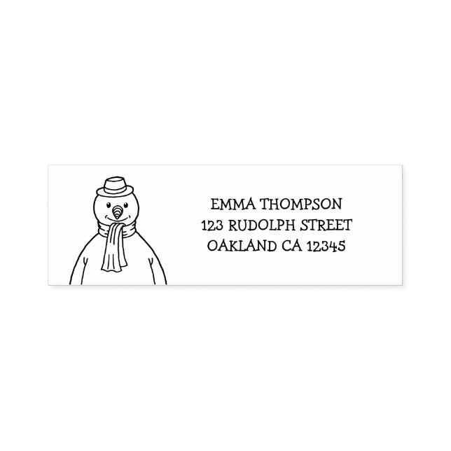 Carimbo Auto Entintado Feliz Snowman (Design)