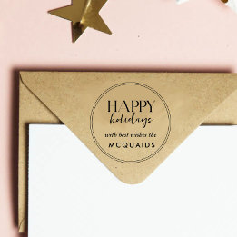 Carimbo Auto Entintado Felizes Feriados do Nome da Família