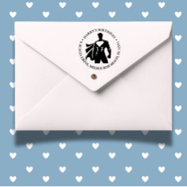 Carimbo Auto Entintado Festa de aniversário Super Herói