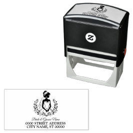 Carimbo Auto Entintado Festa de casamento Elegante Noiva Floral