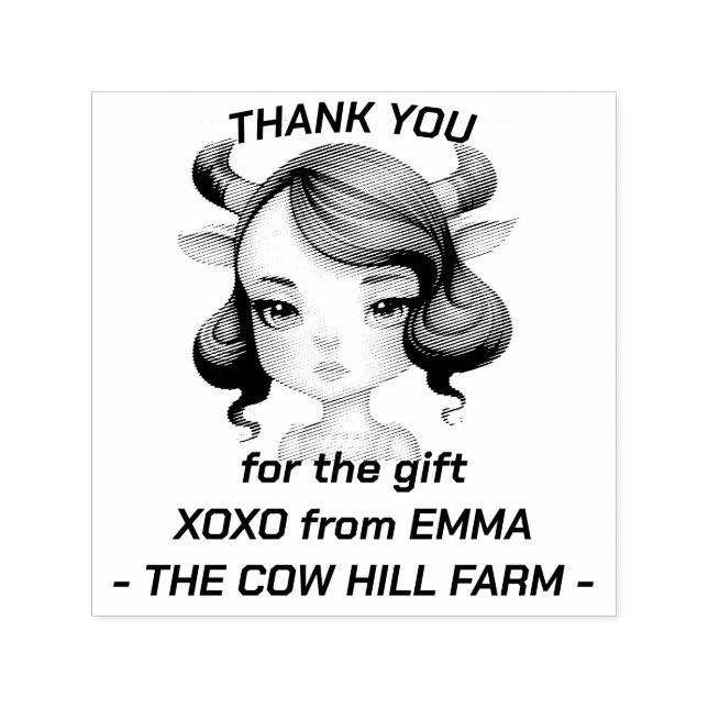 Carimbo Auto Entintado Festa de Garotas-Vacas (Design)